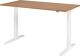 Schreibtisch Teda-P H700-1200xB1600xT800mm Nussbaumdekor Gestell weiß