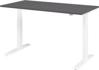 Schreibtisch Teda-P H700-1200xB1600xT800mm graphit Gestell weiß