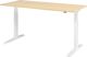 Schreibtisch Teda-P H700-1200xB1800xT800mm Ahorndekor Gestell weiß