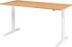 Schreibtisch Teda-P H700-1200xB1800xT800mm Buchedekor Gestell weiß
