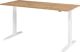 Schreibtisch Teda-P H700-1200xB1800xT800mm Asteichedekor Gestell weiß