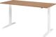 Schreibtisch Teda-P H700-1200xB1800xT800mm Nussbaumdekor Gestell weiß