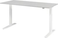 Schreibtisch Teda-P H700-1200xB1800xT800mm lichtgrau Gestell weiß