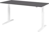 Schreibtisch Teda-P H700-1200xB1800xT800mm graphit Gestell weiß