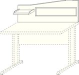 Schreibtischtrennwand mit aufgepolster Pinnwand 750 x 250 mm, basaltgrau