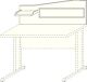 Schreibtischtrennwand mit aufgepolster Pinnwand 750 x 250 mm, basaltgrau