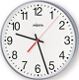 Wanduhr Quarz-Batterie-Uhr Metall,lack.silber 1,5 V D.300mm Zahlen