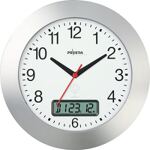 Wanduhr Funkuhr Ku.mattsilber D.300mm Zahlen
