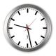 Wanduhr Funkuhrwerk Ziffernblatt weiß m.Balken D.300mm Alu.-Gehäuse matt