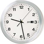 Wanduhr Quarzuhrwerk Ziffernblatt weiß m.Zahlen D.350mm Alu.-Gehäuse matt
