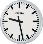 Großraumuhr Synchronuhr Metall silber D.420mm 230 V Balken MW