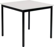 Stahlrohrtisch L800xB800xH740mm Vierkantrohr schwarz Platten-S.19mm lichtgrau