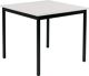 Stahlrohrtisch L800xB800xH740mm Vierkantrohr schwarz Platten-S.19mm lichtgrau