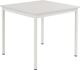 Stahlrohrtisch L800xB800xH740mm Vierkantrohr lichtgrau Platten-S.19mm lichtgrau