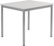 Stahlrohrtisch L800xB800xH740mm Vierkantrohr weißalu Platten-S.19mm grau BMV