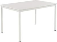 Stahlrohrtisch L800xB1200xH750mm Vierkantrohr lichtgrau Platten-S.19mm lichtgrau