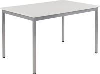 Stahlrohrtisch L800xB1200xH754mm Vierkantrohr weißalu Platten-S.19mm grau BMV