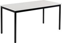 Stahlrohrtisch L800xB1600xH740mm Vierkantrohr schwarz Platten-S.19mm lichtgrau