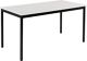 Stahlrohrtisch L800xB1600xH740mm Vierkantrohr schwarz Platten-S.19mm lichtgrau