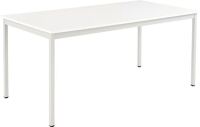 Stahlrohrtisch L800xB1600xH740mm Vierkantrohr lichtgrau Platten-S.19mm weiß BMV