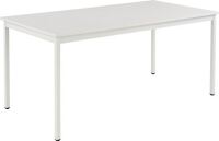 Stahlrohrtisch L800xB1600xH740mm Vierkantrohr lichtgrau Platten-S.19mm lichtgrau