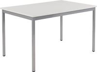 Stahlrohrtisch L800xB1600xH740mm Vierkantrohr weißalu Platten-S.19mm grau BMV