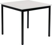 Stahlrohrtisch L800xB800xH740mm Vierkantrohr schwarz Platten-S.25mm lichtgrau