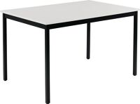 Stahlrohrtisch L800xB1200xH740mm Vierkantrohr schwarz Platten-S.25mm lichtgrau