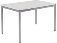 Stahlrohrtisch L800xB1200xH740mm Vierkantrohr weißalu Platten-S.25mm grau BMV