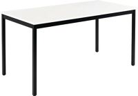 Stahlrohrtisch L700xB1400xH740mm Vierkantrohr schwarz Platten-S.25mm weiss BMV