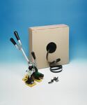 Stahlrohrtisch L700xB1400xH740mm Vierkantrohr schwarz Platten-S.25mm lichtgrau