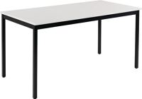 Stahlrohrtisch L700xB1400xH740mm Vierkantrohr schwarz Platten-S.25mm lichtgrau