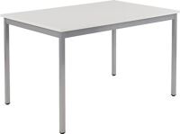 Stahlrohrtisch L1600xB800xH740mm Vierkantrohr weißalu Platten-S.25mm grau BMV