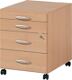 Rollcontainer Basic 4 H553xB428xT500mm Ahorndekor 1 Utensilienauszug,3 Schubl.