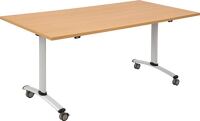 Klapptisch B1200xT700xH740mm lichtgrau 25mm Kufen,fahrbar