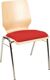 Stapelstuhl Form A2,Sitzpolster rot 20x1,5mm stark,m.Stapelsteg chrom