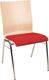Stapelstuhl Form A45,Sitzpolster rot 20x1,5mm stark,m.Stapelsteg chrom