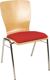 Stapelstuhl Form A29,Sitzpolster rot 20x1,5mm stark,m.Stapelsteg chrom