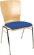 Stapelstuhl Form A29,Sitzpolster blau 20x1,5mm stark,m.Stapelsteg chrom