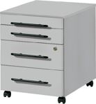 Rollcontainer Basic 4 H553xB428xT500mm officegrau 1 Utensilienauszug,3 Schubl.