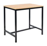 Bistro-Stehtisch Vierkantstahl,schwarz lack.Ahorn Tischplatte D.1400x800mm