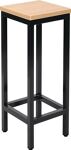 Bistro-Stehhocker schwarz/Buche Holzsitz,Fußstütze,4-seitig Gesamt-H.740mm