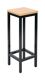 Bistro-Stehhocker lichtgrau/lichtgrau Holzsitz,Fußstütze,4-seitig Gesamt-H.740mm