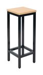 Bistro-Stehhocker weißalu/Ahorn Holzsitz,Fußstütze,4-seitig Gesamt-H.740mm