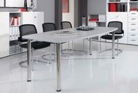 Konferenztisch B2200xT1030xH720-740 lichtgrau HAMMERBACHER