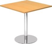 Säulentisch H745xB800xT800mm Buchedekor Tellerfuß D.500mm verchr.HAMMERBACHER