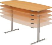 Konferenztisch H635-1285xB2200xT1030/830mm Buchedekor elektr.höhenv.HAMMERBACHER