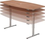 Konferenztisch H635-1285xB2200xT1030/830mm Nussbaumdek.elekt.höhenv.HAMMERBACHER