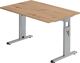 Schreibtisch Bela H650-850xB1200xT800mm Asteiche ger.Form C-Fuß