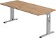 Schreibtisch Bela H650-850xB1800xT800mm Asteiche ger.Form C-Fuß